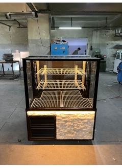 Meat Kebab Cabinet with Square Glass
