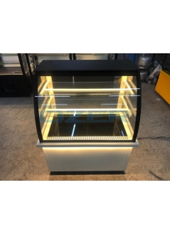 Cake Cabinet Cambered Glass White Model 100 Cm