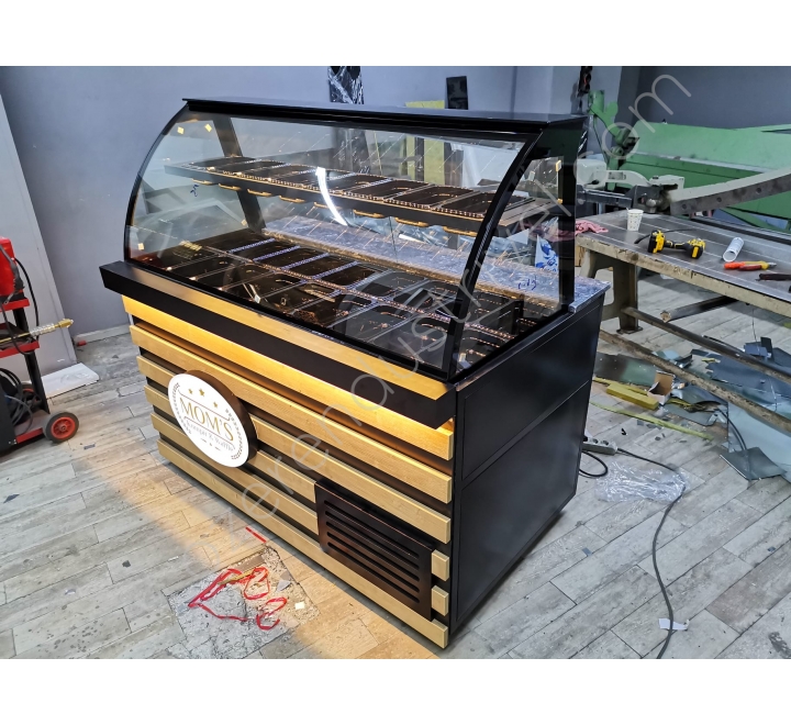 Kumpir Waffle Cabinet With Wooden Decor 150 Cm