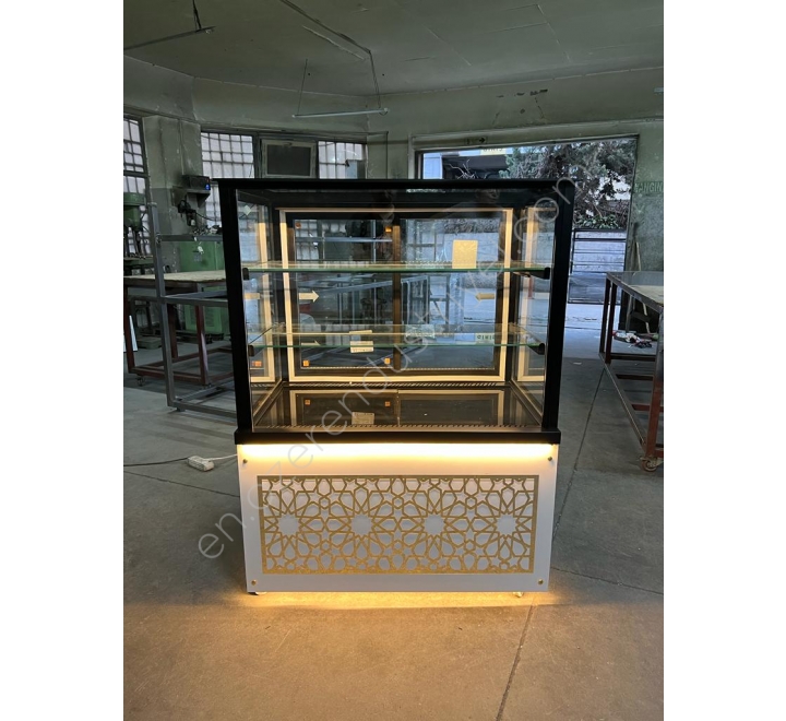Cake Display Cabinet Gold Embroidered 120 Cm