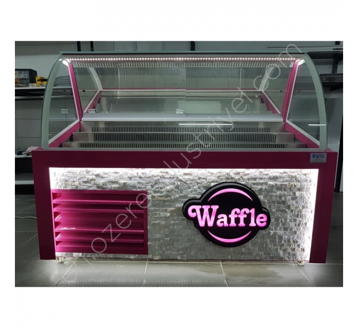 Waffle Cabinet With Natural Stone Decor 150 Cm